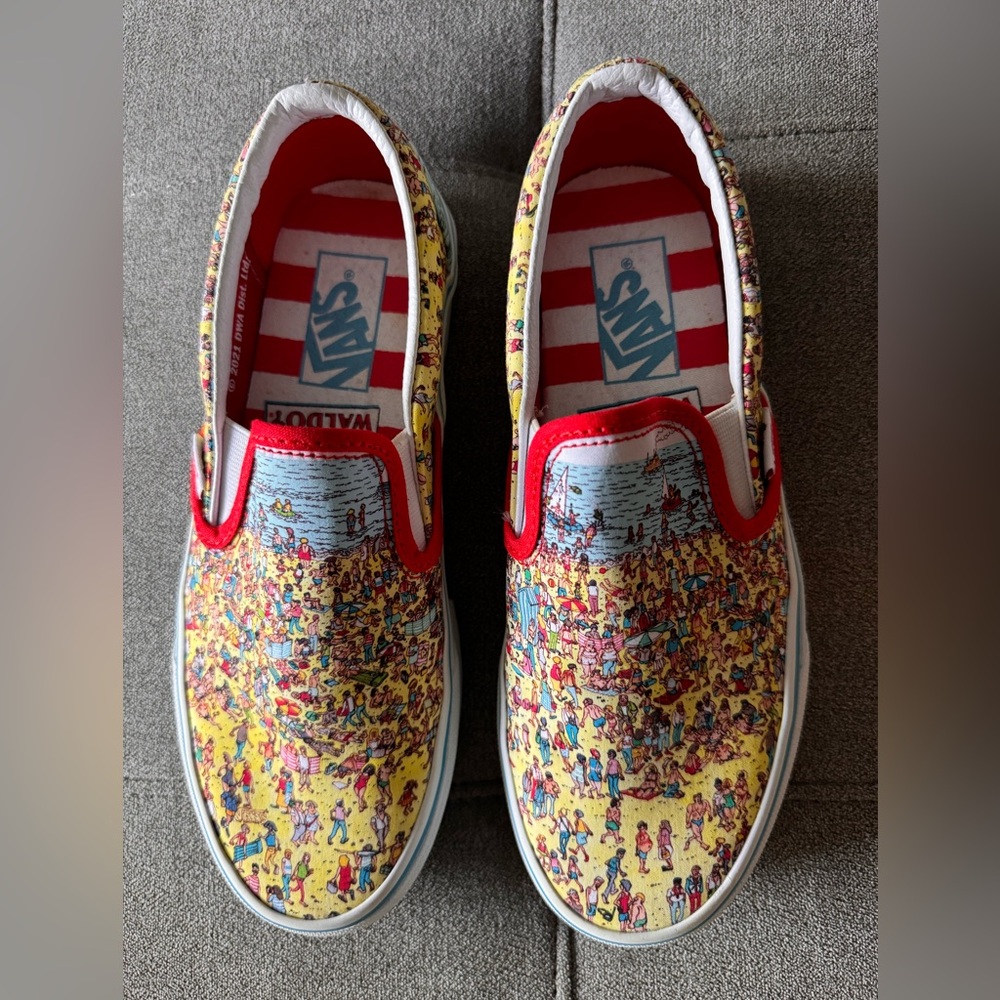 Vans wheres Waldo? Slip ons